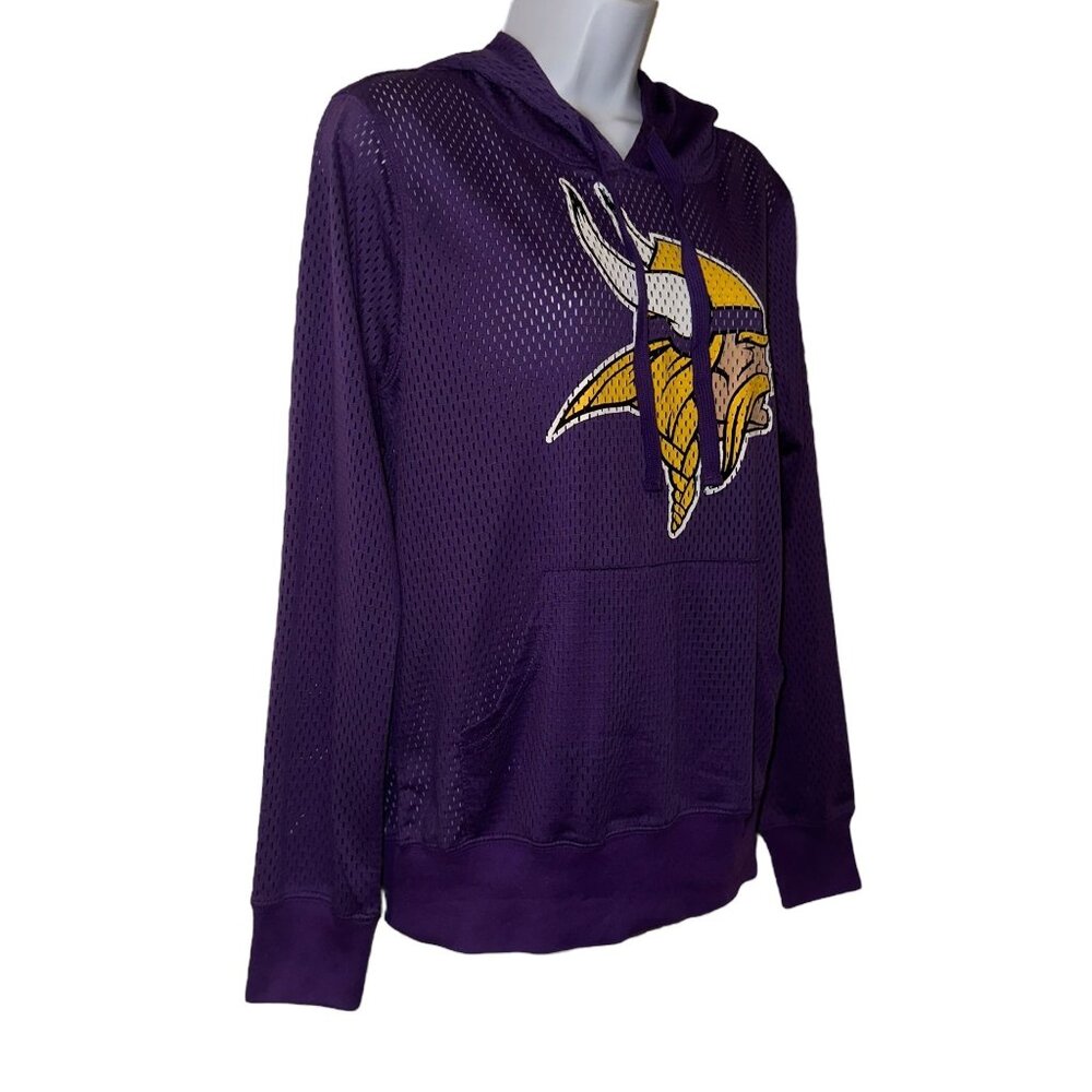 NFL Team Apparel Minnesota Vikings Mesh Shirt M Hoodie Football Purple - Picture 4 of 11